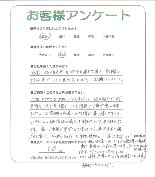 工事の感想を聞かせてください。