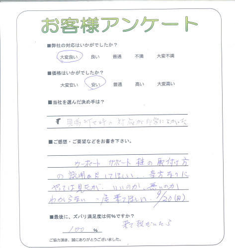工事の感想を聞かせてください。