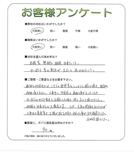 工事の感想を聞かせてください。