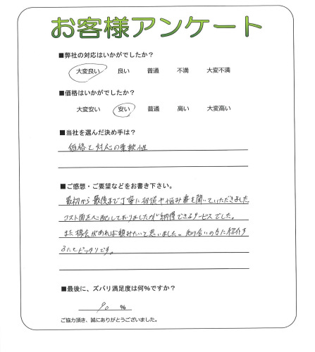 工事の感想を聞かせてください。