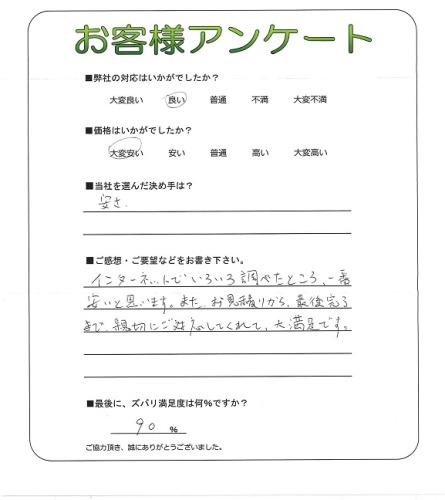 工事の感想を聞かせてください。