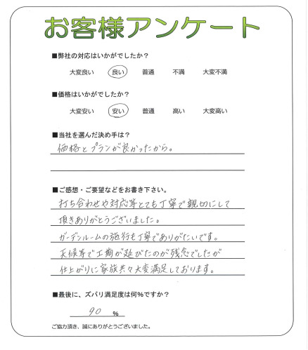 工事の感想を聞かせてください。