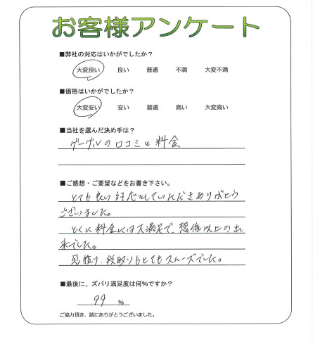 工事の感想を聞かせてください。