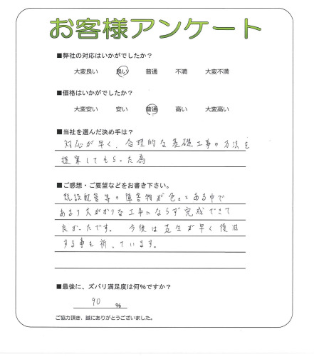 工事の感想を聞かせてください。
