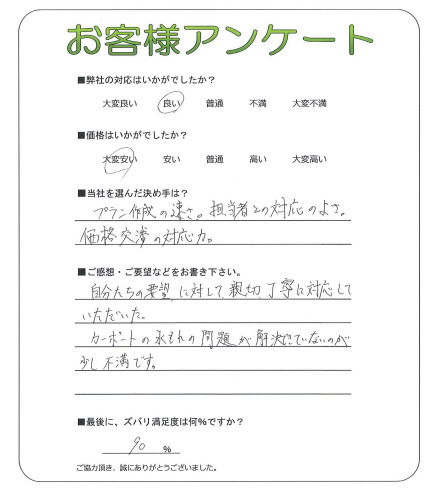 工事の感想を聞かせてください。