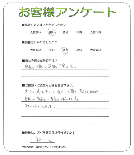 工事の感想を聞かせてください。