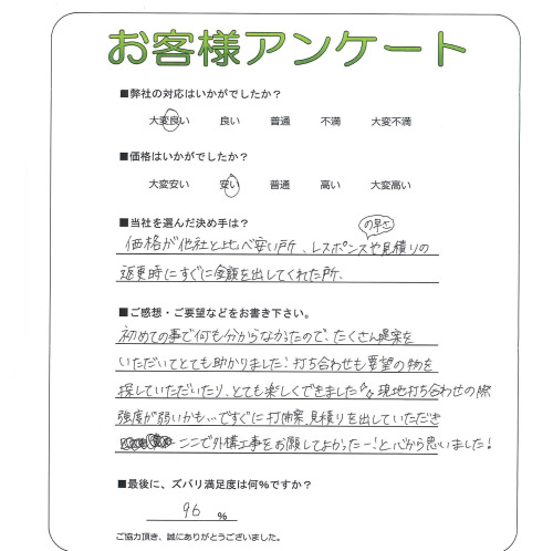 工事の感想を聞かせてください。