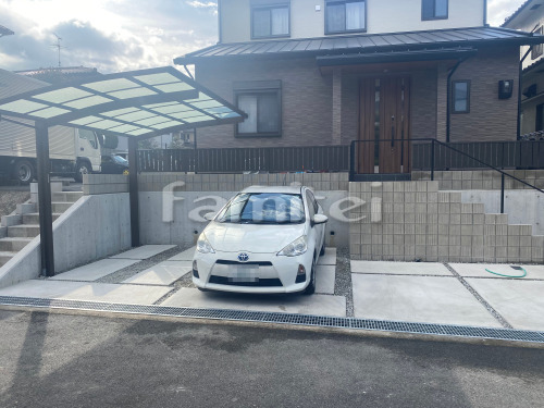 土間コンクリート 土間コンクリート シンプル カーポート1台 (単棟) YKKAP アリュース アール屋根