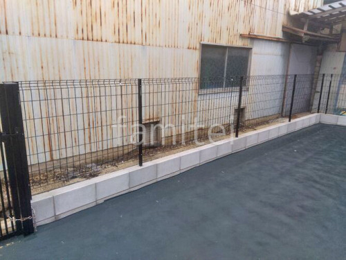 スチールメッシュ フェンス YKKAP イーネット3F型 スチール柱 境界・メッシュ ブロック塀 (化粧ブロック) 太陽エコブロックス 普通CB