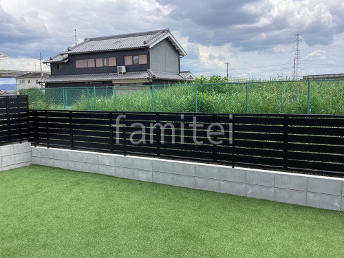 アルミ形材 フェンス LIXIL AB YS3型 横スリット3 目隠し ブロック塀 (化粧ブロック) 太陽エコブロックス 普通CB