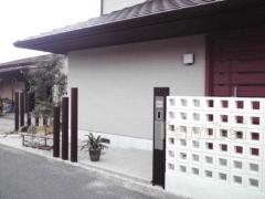 機能門柱 アクセントブロック塀