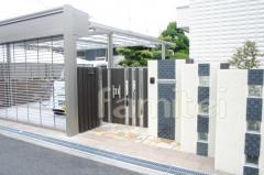 門扉 ガラスブロック塀