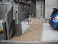 アプローチ 樹脂洗い出し 縁ピンコロ
