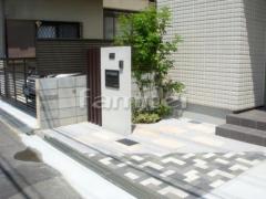アプローチ 床洗い出し インターロッキング ストレートロッキング