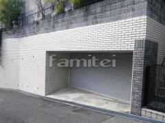 駐車場ガレージ 壁タイル貼り タイルデッキ 木製調目隠しフェンス塀