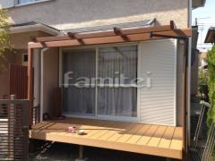 フル木製調テラス屋根(パーゴラ風) 三協ナチュレ1階