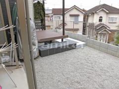 犬走り 防犯砂利敷き バラス砕石 防草シート加工