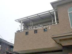 ベランダ屋根 化粧ブロック積み足し 和風目隠し竹垣