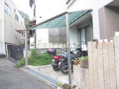 自転車バイク屋根 フラットテラス1階 特殊加工 斜めカット