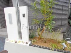 シンボルツリー シマトネリコ 常緑樹 下草 低木 植栽 ピンコロ石花壇