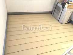 人工木材ウッドデッキ LIXIL樹ら楽ステージ 柱なし雨除け屋根 スピーネ2階