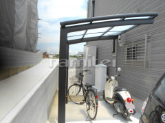 自転車バイク屋根 LIXILリクシル ネスカR R型アール屋根 サイクルポート 駐輪場屋根 土間コンクリート