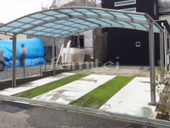 カーポート YKKレイナポート横2台 ベランダ屋根 フラットテラス2階