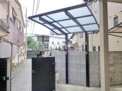 自転車バイク屋根 YKKレイナポート 境界ブロック塀
