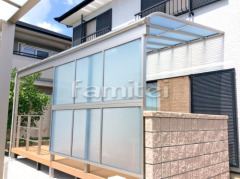 洗濯干し屋根 ウッドデッキ 目隠しフェンス塀