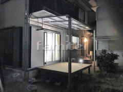 雨除け屋根 LIXILスピーネ1階 人工木ウッドデッキ YKKリウッド