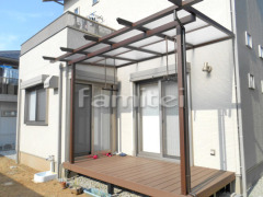 フル木製調テラス屋根 YKKサザンテラス パーゴラタイプ 1階