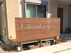 木製調目隠しフェンス塀 ナチュラルウッド 人工木材ウッドデッキ 樹ら楽ステージ