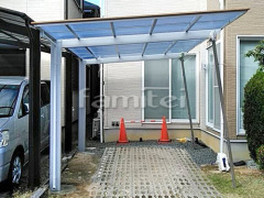 カーポート LIXIL木製調フーゴF1台 ベランダ屋根貼り
