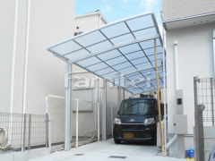 カーポート LIXILネスカR縦2台 ベランダ屋根スピーネ2階