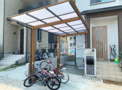 フル木製調自転車バイク屋根 TAKASHOアートポート 土間