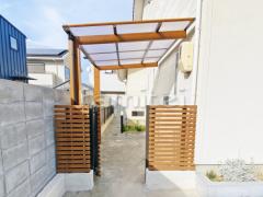フル木製調自転車バイク屋根 TAKASHOアートポート