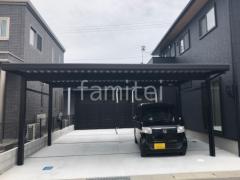 カーポート2台(ワイド) ツイン YKKAP ジーポートPro 積雪50cm対応 フラット屋根 折板屋根