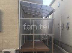 雨除け屋根 人工木材ウッドデッキ