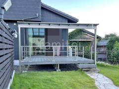 雨除け屋根 人工木材ウッドデッキ