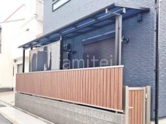 1階テラス屋根 連棟 (雨除け) YKKAP ソラリアF フラット屋根 スタンダード 壁付