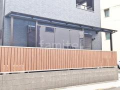 1階テラス屋根 連棟 (雨除け) YKKAP ソラリアF フラット屋根 スタンダード 壁付
