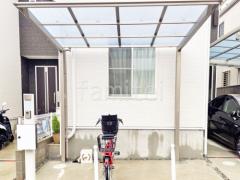 自転車バイク屋根 LIXILネスカF 既存機能門柱移設