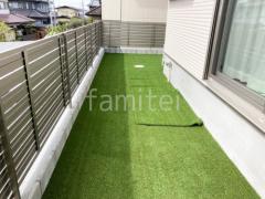 アルミ形材 フェンス LIXIL AB YS3型 横スリット3 目隠し 人工芝 防草シート加工 ヨシミツ毛織 リアル人工芝 35mm ブロック塀 (化粧ブロック) 太陽エコブロックス 普通CB
