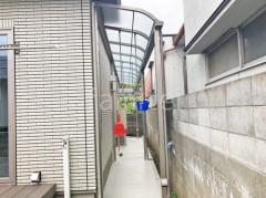 1階テラス屋根 連棟 (雨除け) LIXIL スピーネR アール屋根 スタンダード 壁付