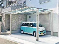 カーポート2台(ワイド) ツイン YKKAP エフルージュ FIRST フラット屋根