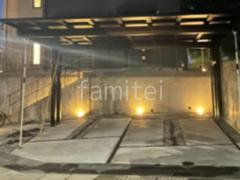 カーポート横2台 人工木ウッドデッキ テラス屋根