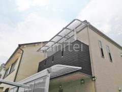 2階ベランダ屋根 YKKAP ソラリアR アール屋根 スタンダード 壁付