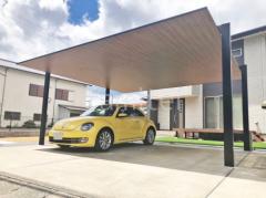 カーポート2台(ワイド) ツイン LIXIL 木製調 カーポートSC フラット屋根 吊り下げ屋根