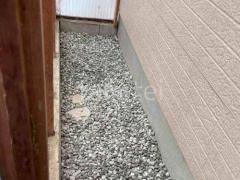 バラス敷き 防草シート加工 既存植栽撤去