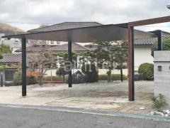 カーポート2台(ワイド) ツイン LIXIL 木製調 カーポートSC フラット屋根 吊り下げ屋根